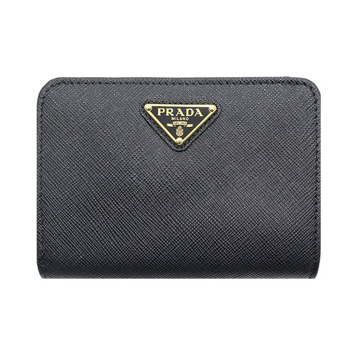 Prada Triangle Logo Leather Wallet Black 1ML018 QHH F0002