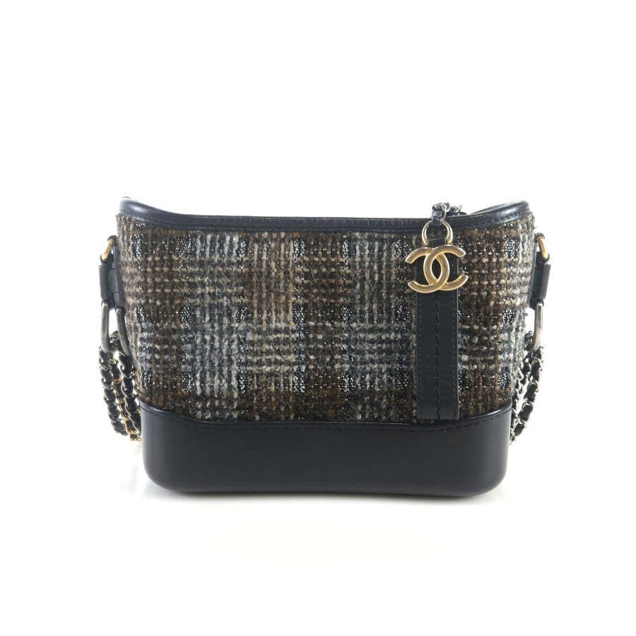 CHANEL Tweed Gabrielle Hobo Shoulder Cross Bag A91810 8775