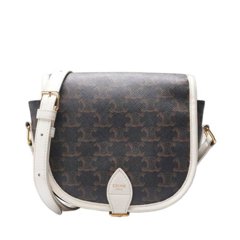 Celine White Canvas Fold Co Crossbody Bag (SKU: 123456)