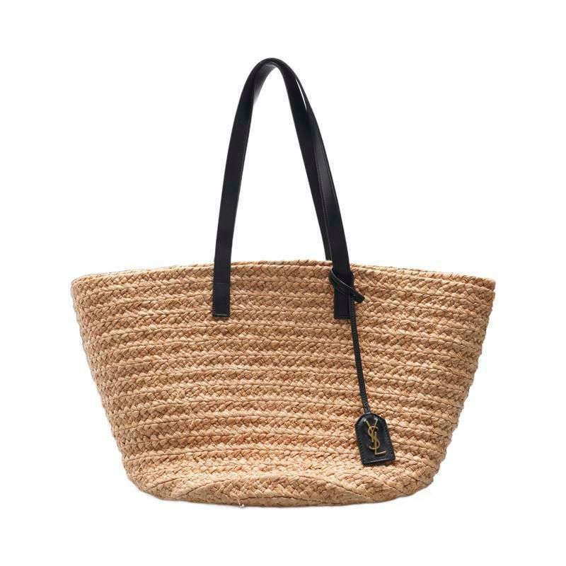 Saint Laurent Black Beige Pani Medium Tote Bag - SKU