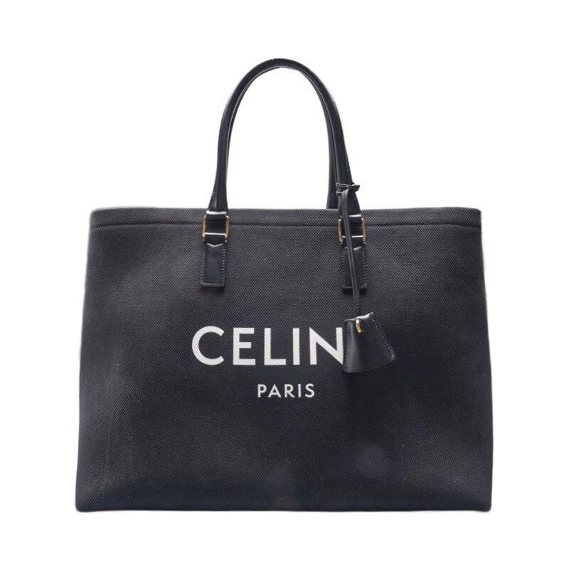 Celine Black Horizontal Canvas Tote Bag SKU123
