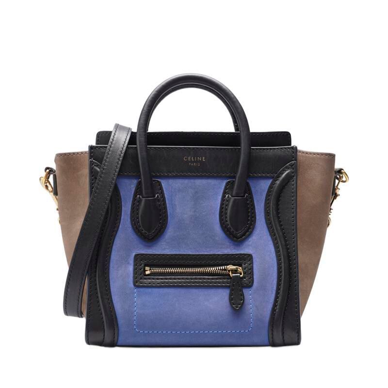 Celine Blue Black Luggage Nano Tote Bag SKU123