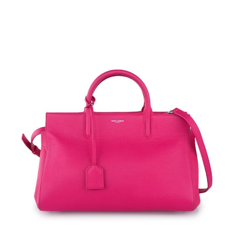 Saint Laurent Pink Ribbed Gosh Small Tote Bag - SKU123