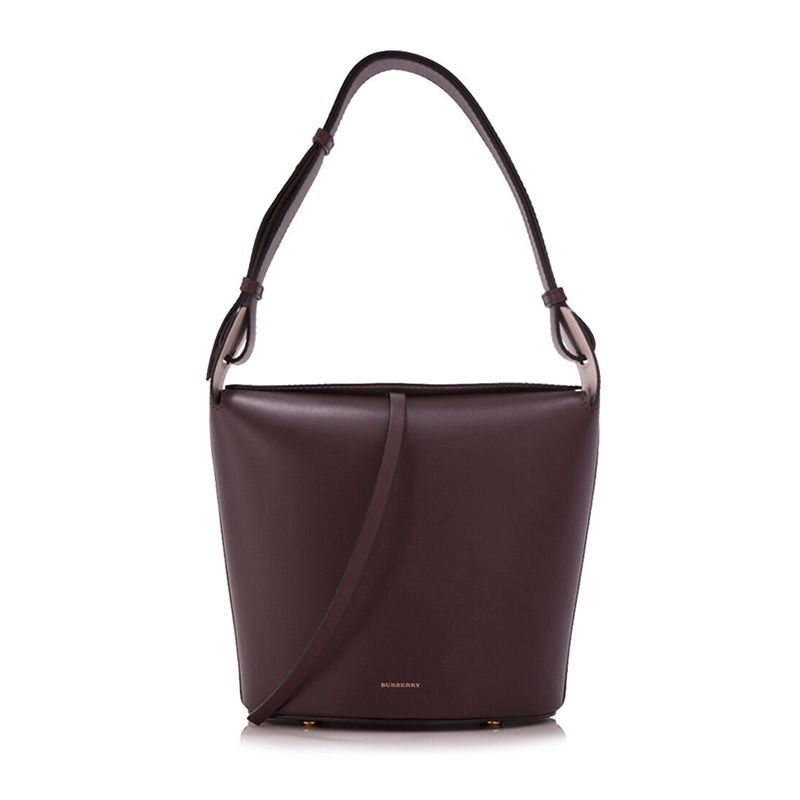 Burberry Burgundy Supple Medium Bucket Tote Bag - SKU12345