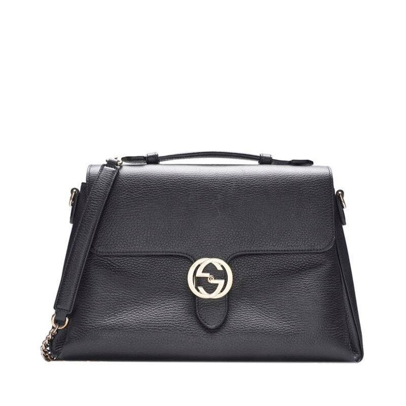Gucci Black Interlocking G Top Handle Large Tote Bag SKU12345