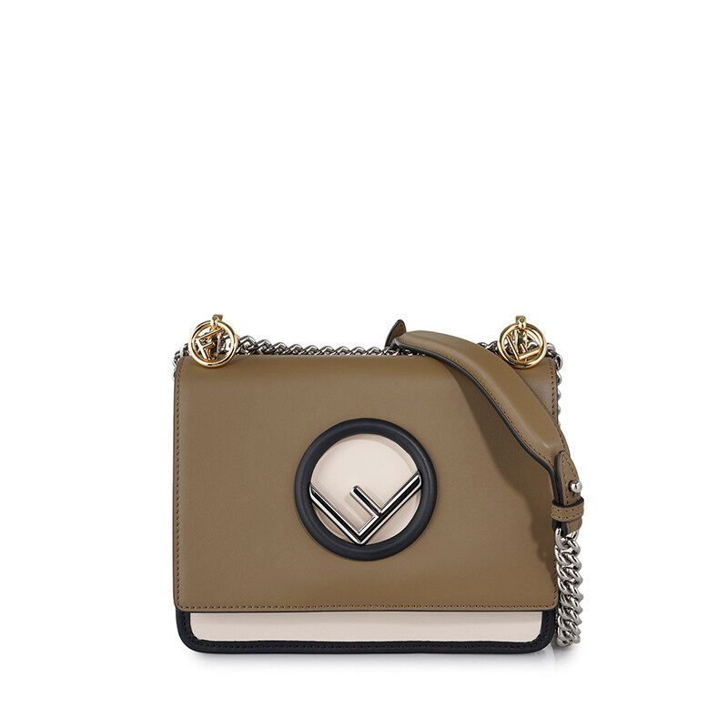 Fendi Brown Canvas Chain Shoulder Bag - SKU123