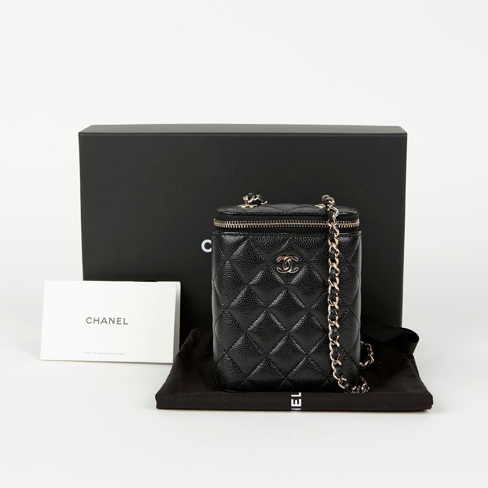 CHANEL Caviar Cosmetic Vanity Shoulder Crossbag AP2195