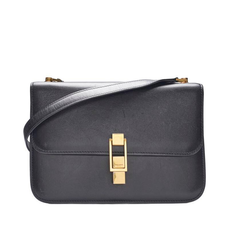 Saint Laurent Black Calf Leather Box Crossbody Bag - SKU12345