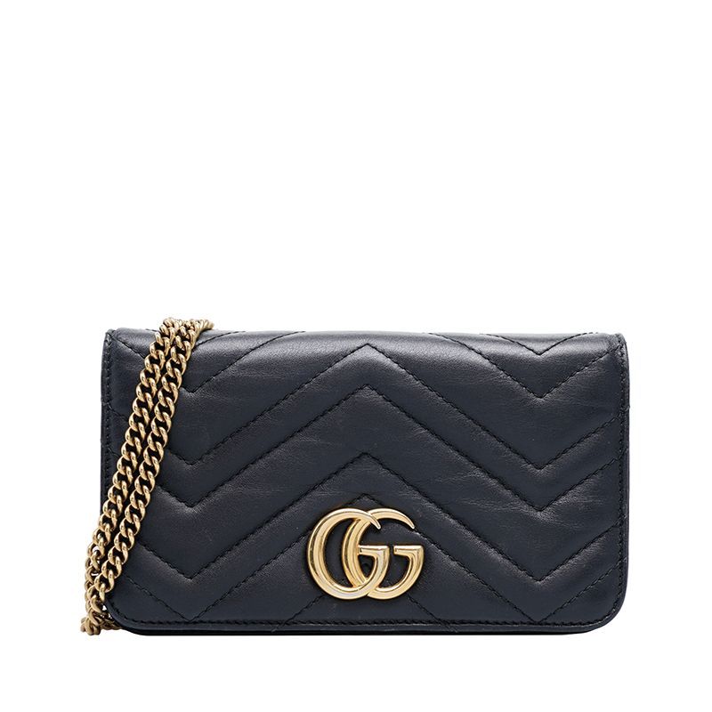 Gucci Black Matelass GG Mamont Flap Mini Crossbody - SKU: 123456