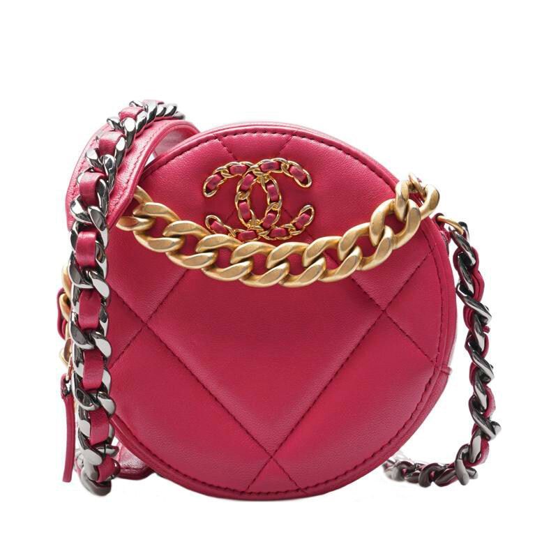 CHANEL Pink 19 Round Mini Crossbody Bag SKU 141235