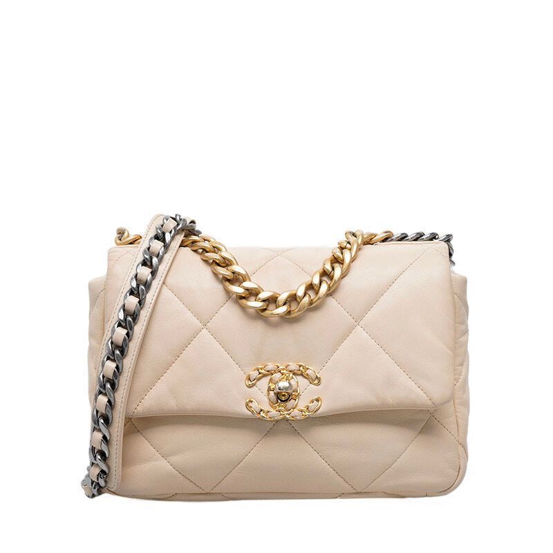 CHANEL Ivory 19 Flap Chain Medium Shoulder Bag - SKU 19