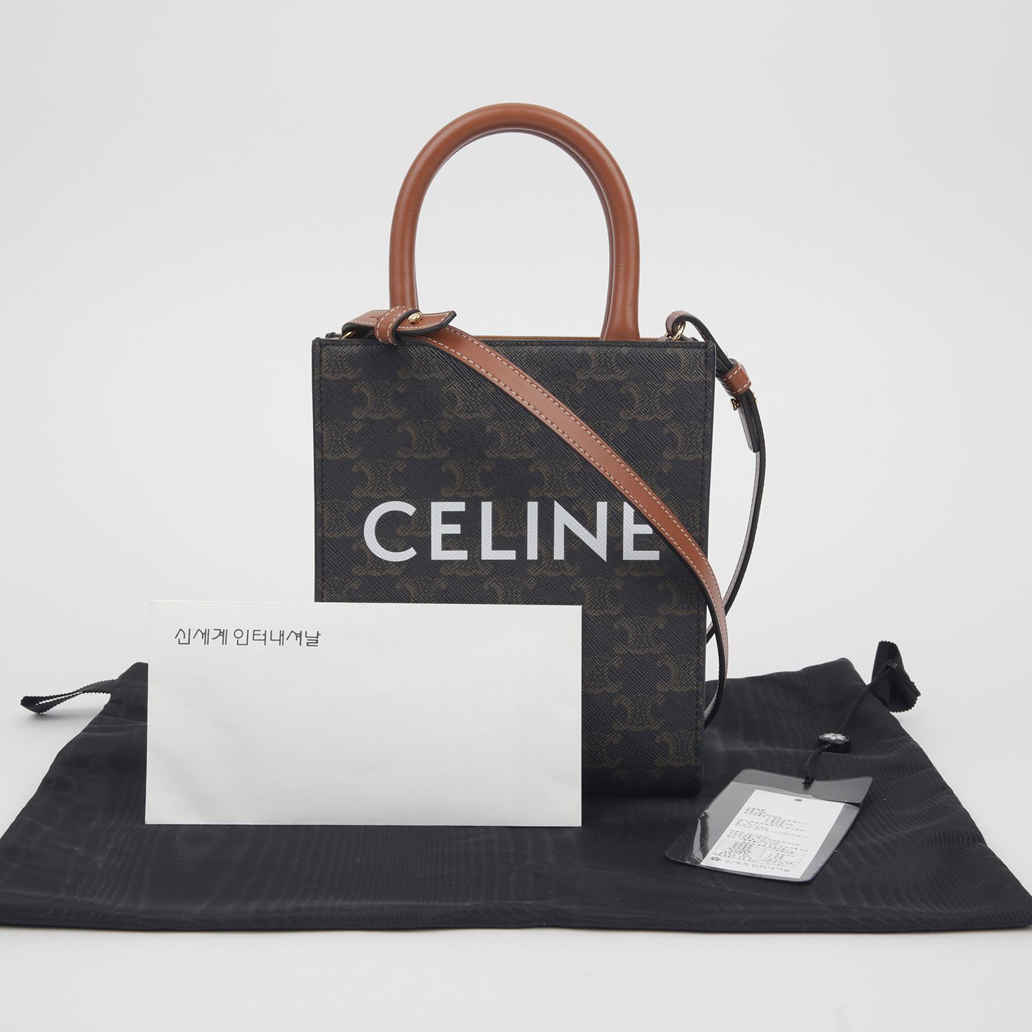 Celine Vertical Canvas Mini Tote Shoulder Bag 194372BZK