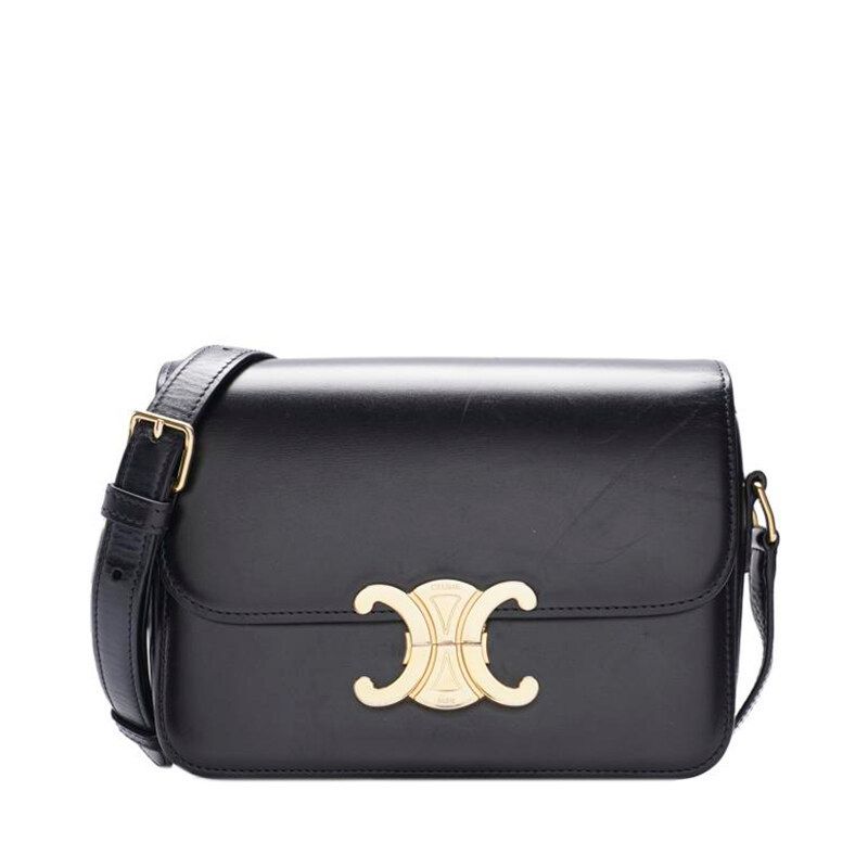 Celine Black Trio-Point Tin Crossbody Bag SKU123