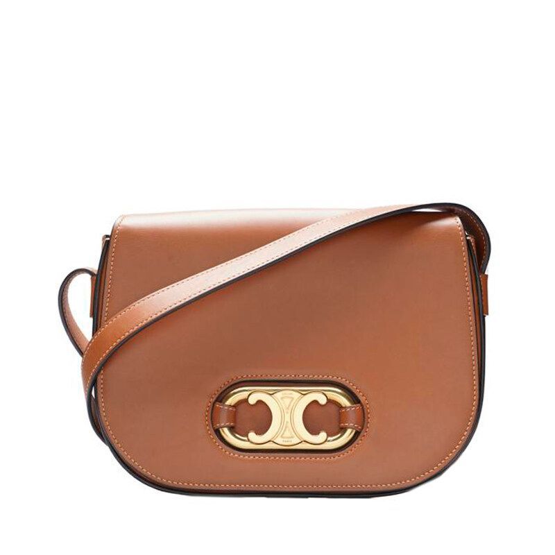 Celine Brown Trio Hope Melon Saddle Medium Crossbody Bag - SKU12345