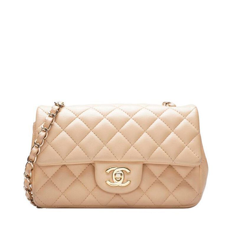 CHANEL Beige Classic Flap Chain Mini Shoulder Bag SKU123
