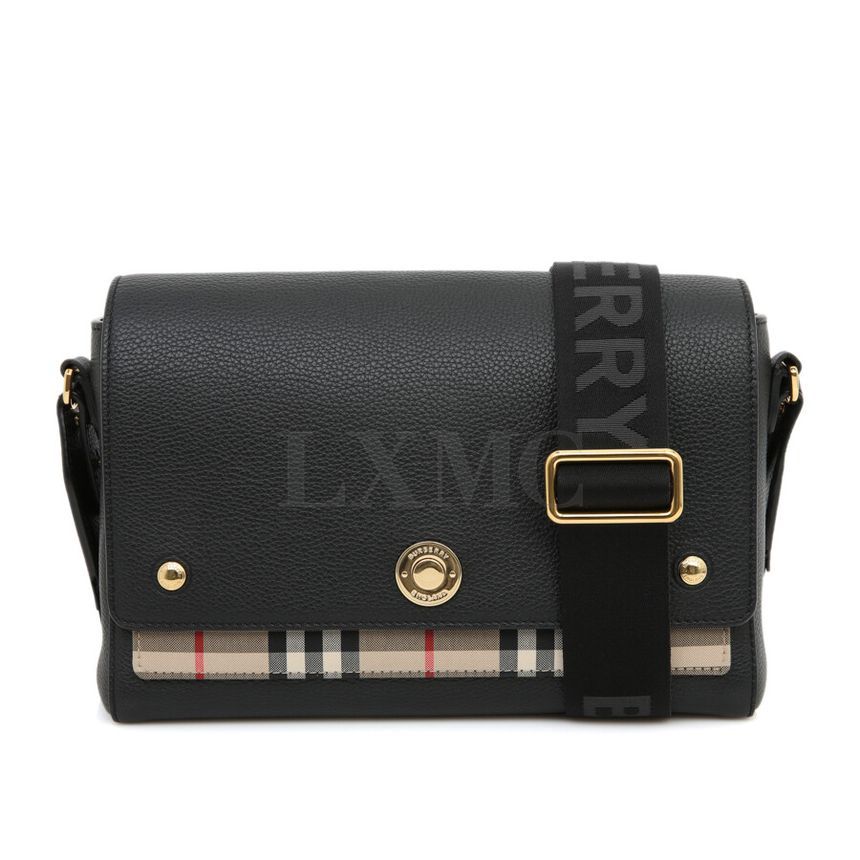 Burberry Vintage Check Crossbody Flap Bag Black 80211101