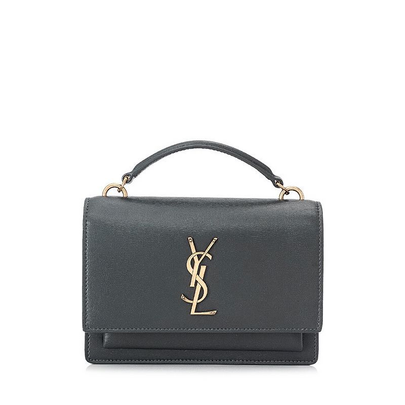 Saint Laurent Gray Sunset WOC Gold Chain Crossbody Bag - SKU