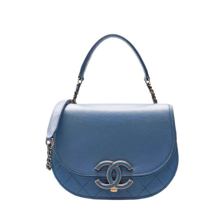 CHANEL Blue Coco Curve Top Handle Crossbody Bag SKU123
