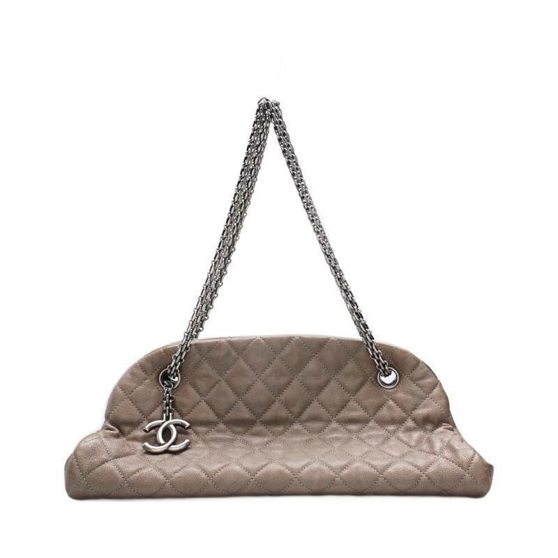 CHANEL Brown Mademoiselle Bowling Black Chain Shoulder Bag SKU12345