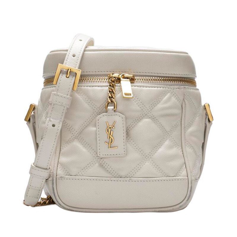 Saint Laurent Ivory Quilted Vanity Crossbody Bag SKU123