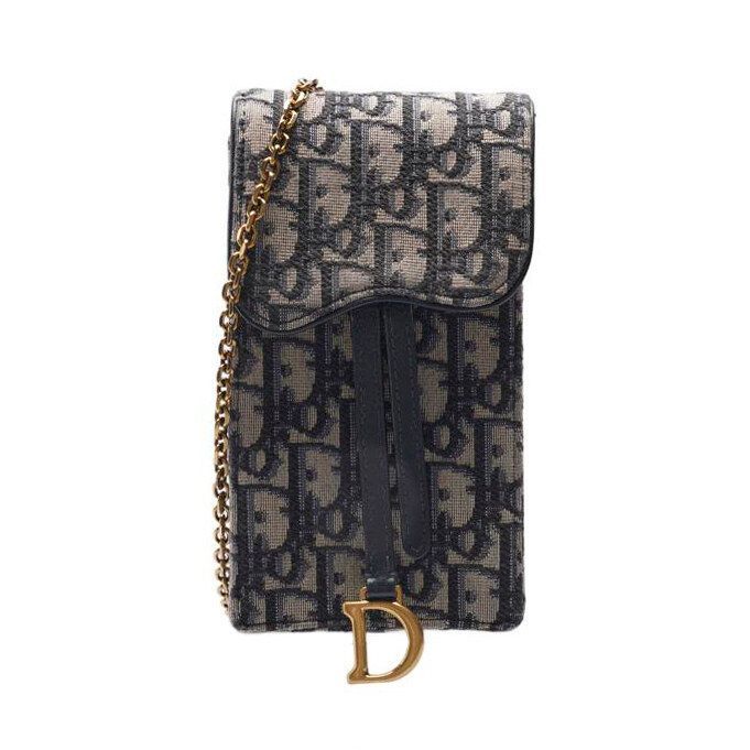 Dior Navy Oblique Vertical Phone Holder Crossbody Bag SKU123