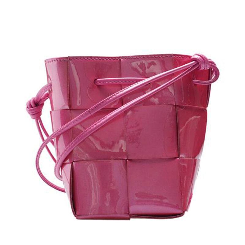 Bottega Veneta Pink Enamel Cassette Mini Bucket Bag SKU12345