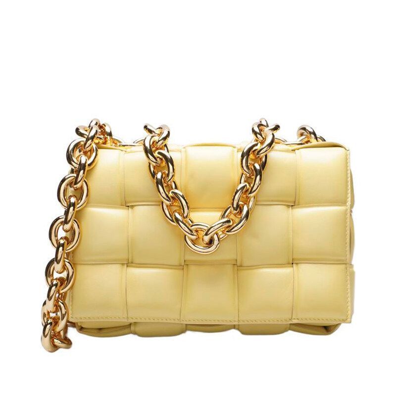 Bottega Veneta Yellow Lambskin Padded Crossbody Bag - SKU