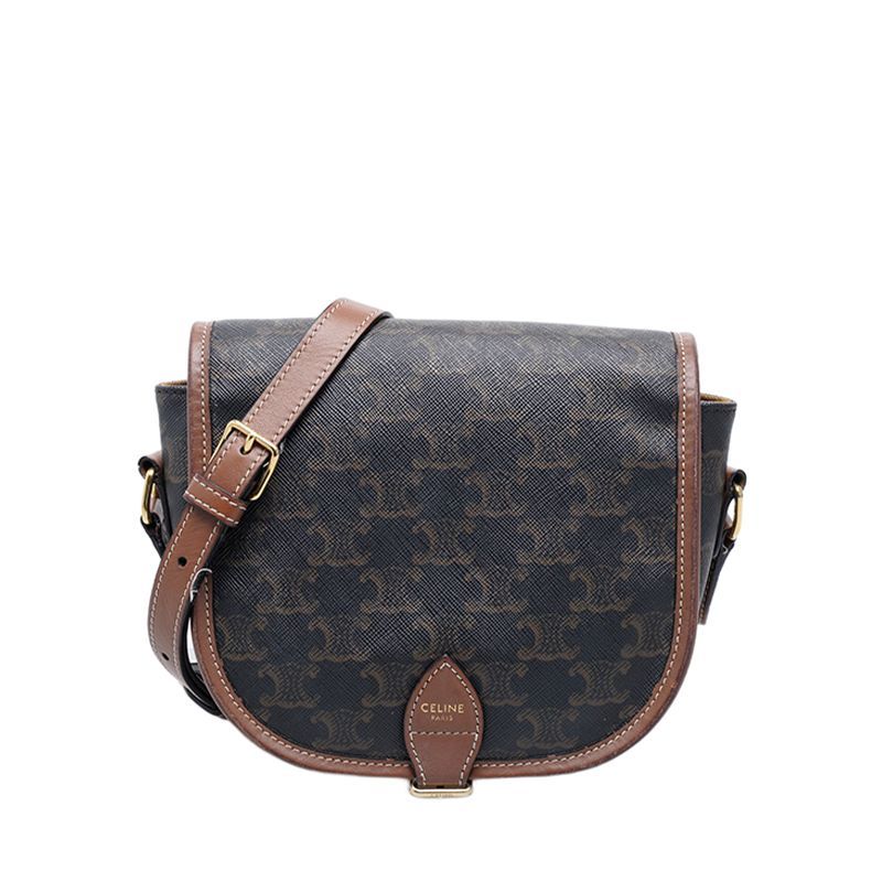 Celine Canvas Crossbody Bag with Calfskin Trim SKU 001