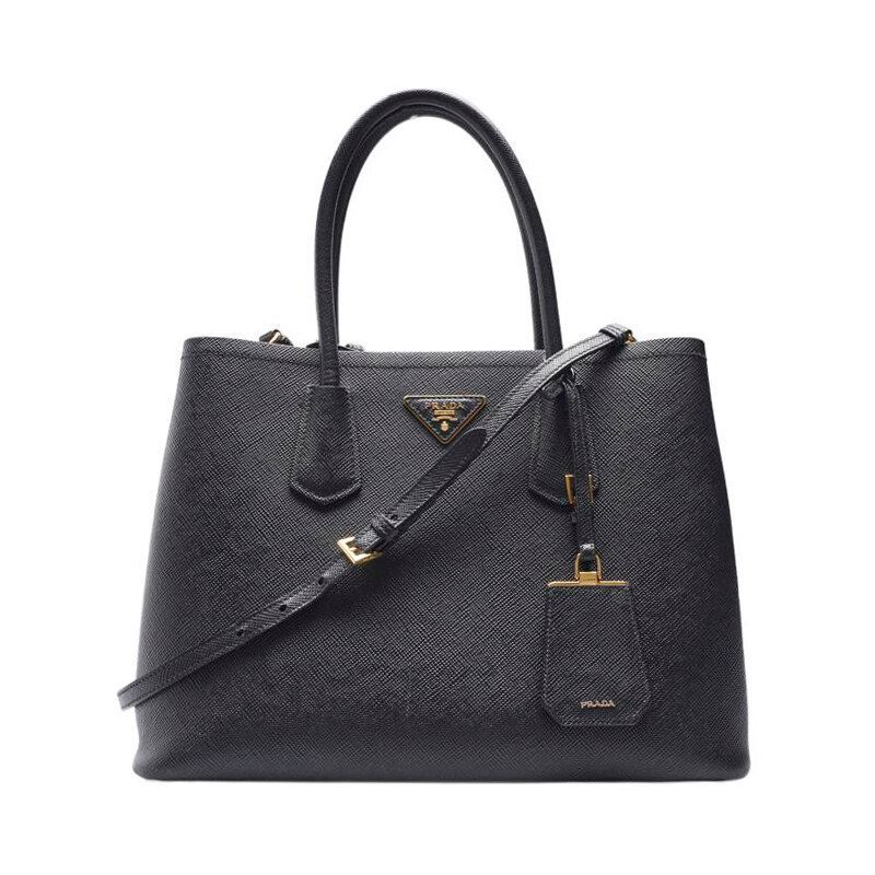 Prada Black Double Medium Tote Bag SKU123