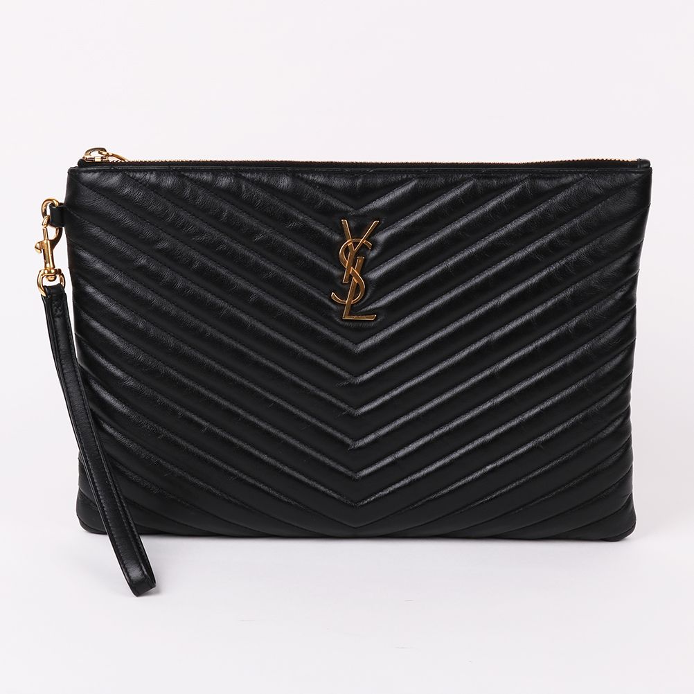 Saint Laurent Chevron Strap Newmium Clutch Bag 559193