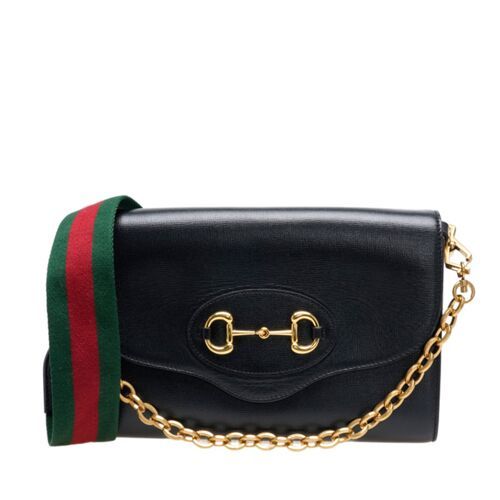 Gucci Black 1955 Horsebit Chain Small Shoulder Bag - SKU 1955
