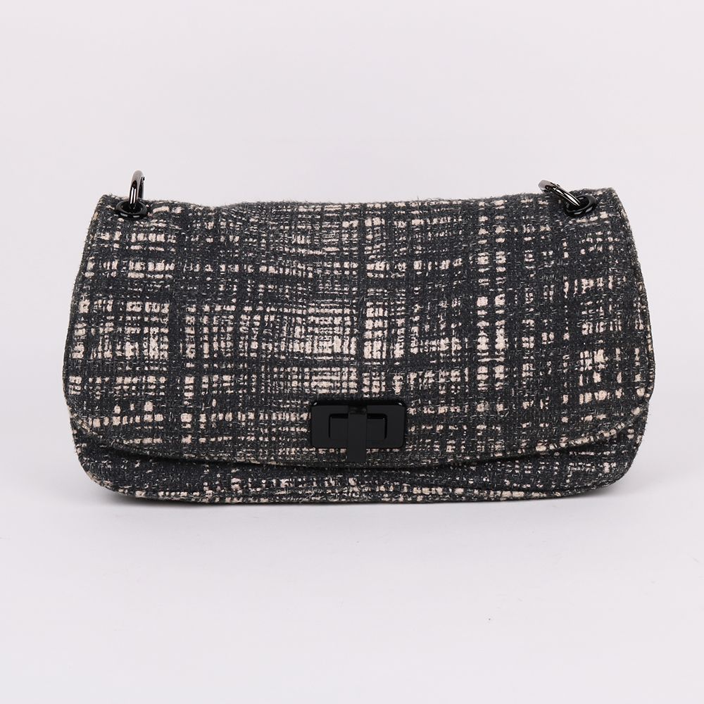 Prada Tweed Two-Tone Chain Shoulder Bag BR4874