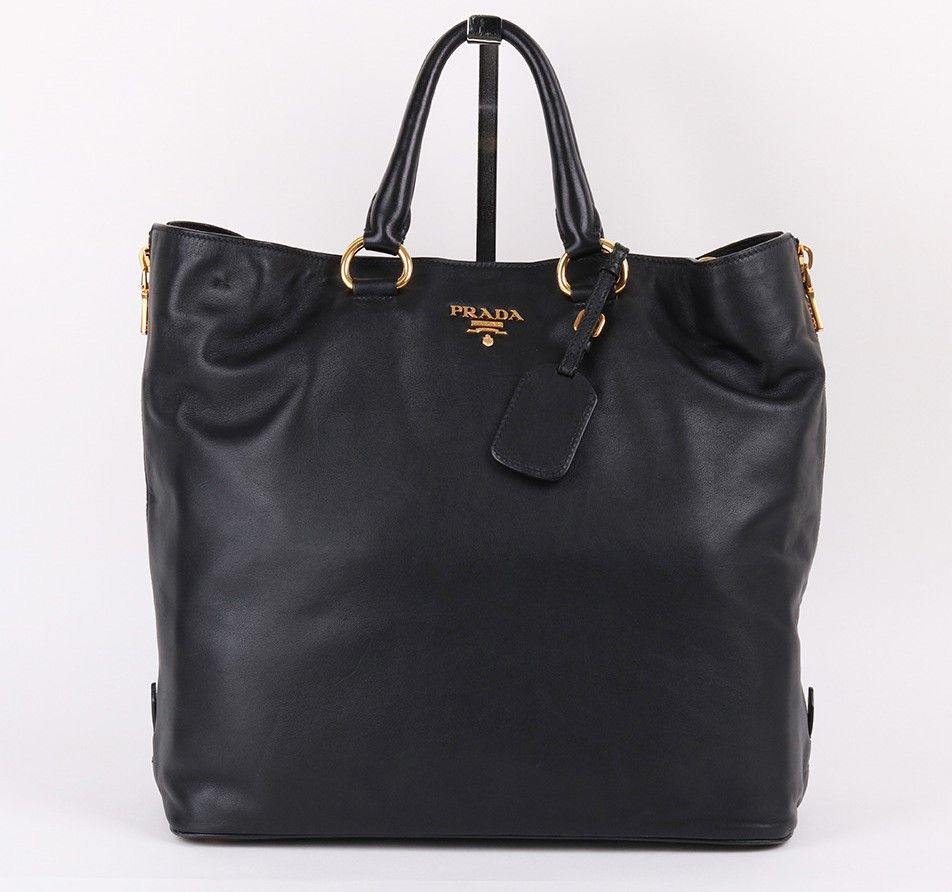 Prada Black Soft Calf Large 2-Way Bag BN2477