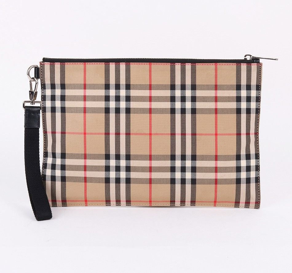 Burberry Vintage Check Fabric Strap Clutch Bag 8014989