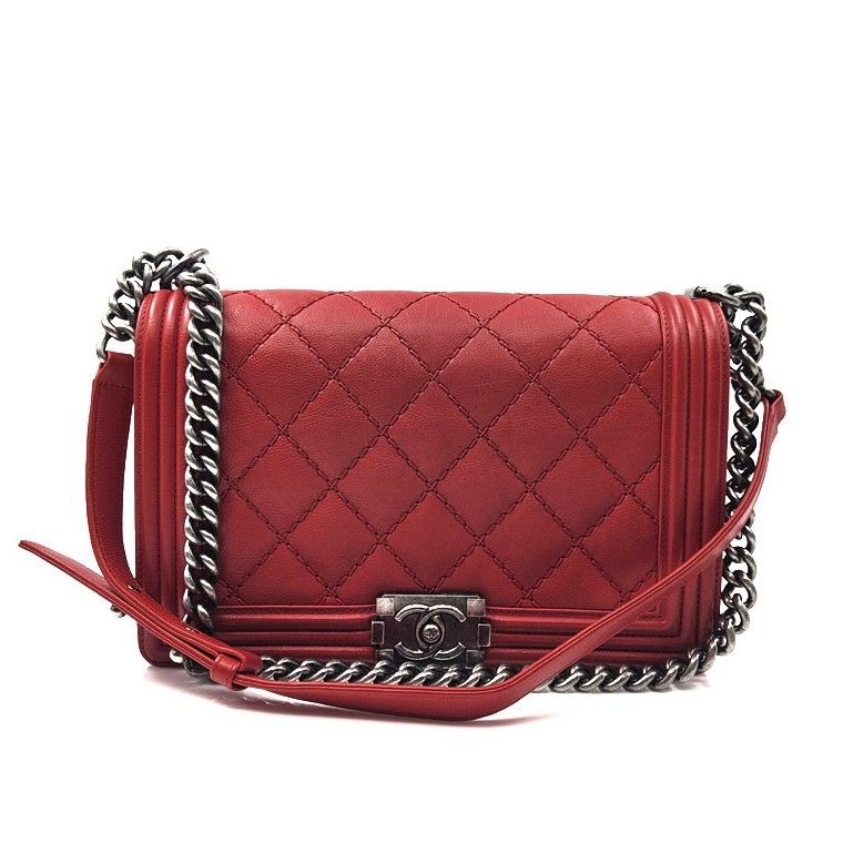 CHANEL Calfskin Boy Bag Shoulder Bag Newmium 91323013