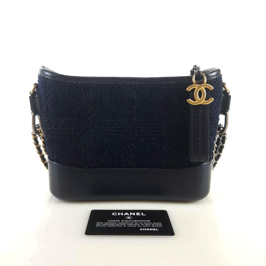 CHANEL Tweed Gabrielle Hobo Shoulder Crossbag A91810 8773