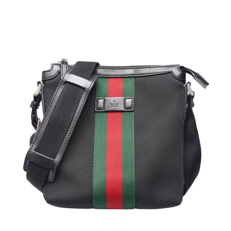 Gucci Black Ophidia Web Messenger Crossbody Bag 631195