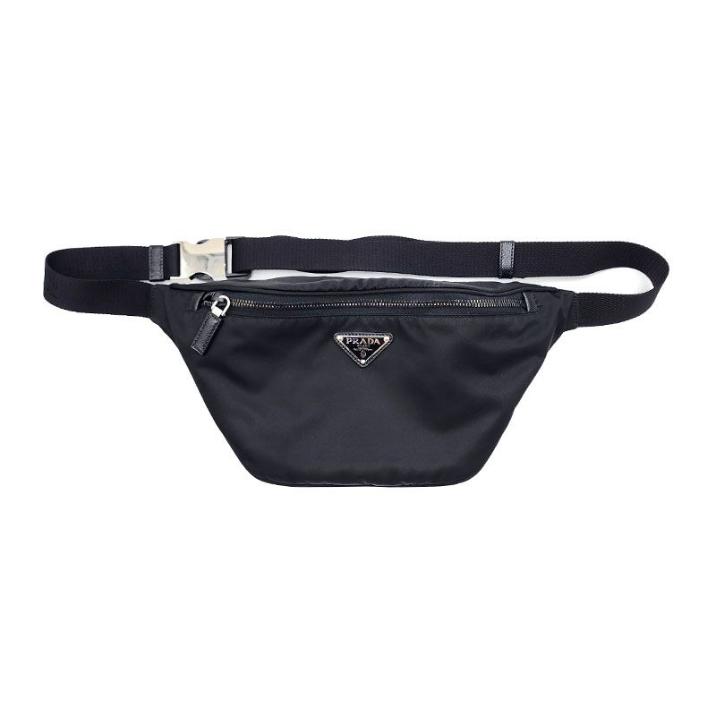 Prada Black Nylon Saffiano Belt Bag Unisex 2VL033 2DMH
