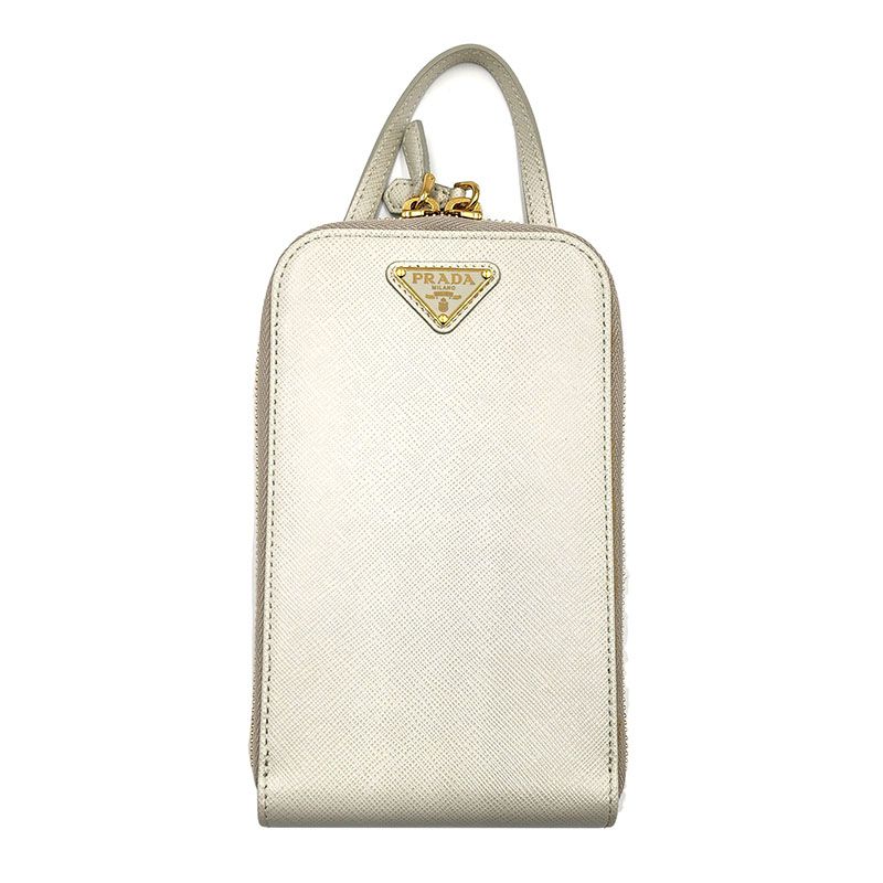Prada White Saffiano Mini Crossbody Bag 1bp027