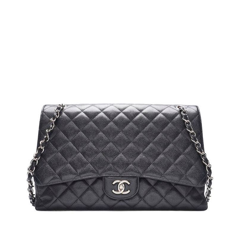 CHANEL Black Caviar Classic Flap Bag Maxi SKU123