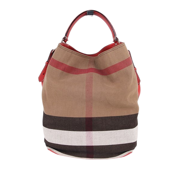 Burberry Red Canvas Check Shoulder Bag - SKU 3945728