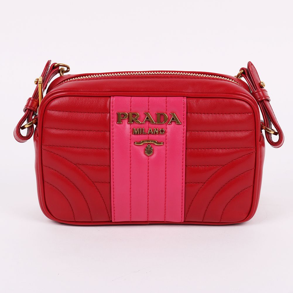Prada Two-Tone Diagram Mini Chain Bag 1BH084