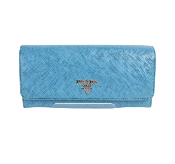 Prada Sky Blue Women's Long Wallet 1MH132 by