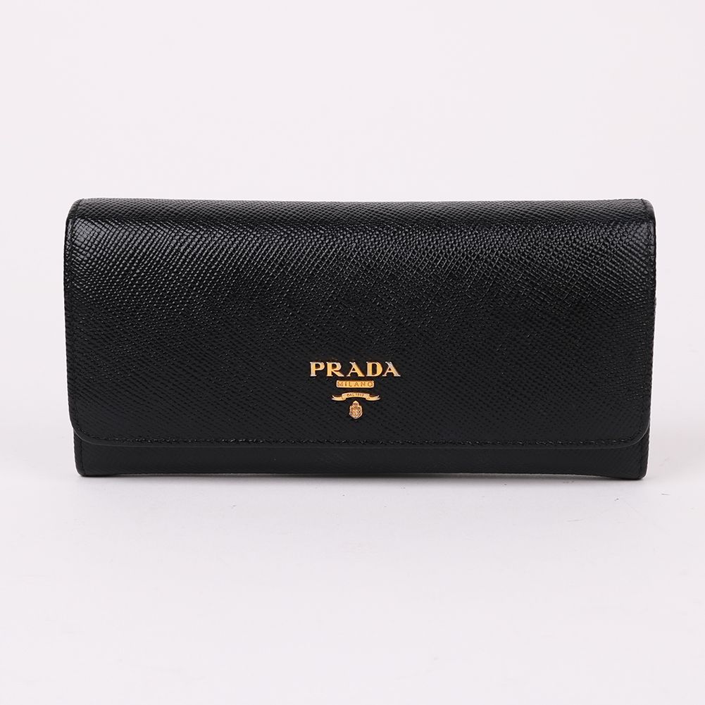 Prada Flap Long Wallet with Saffiano Logo 1MH132