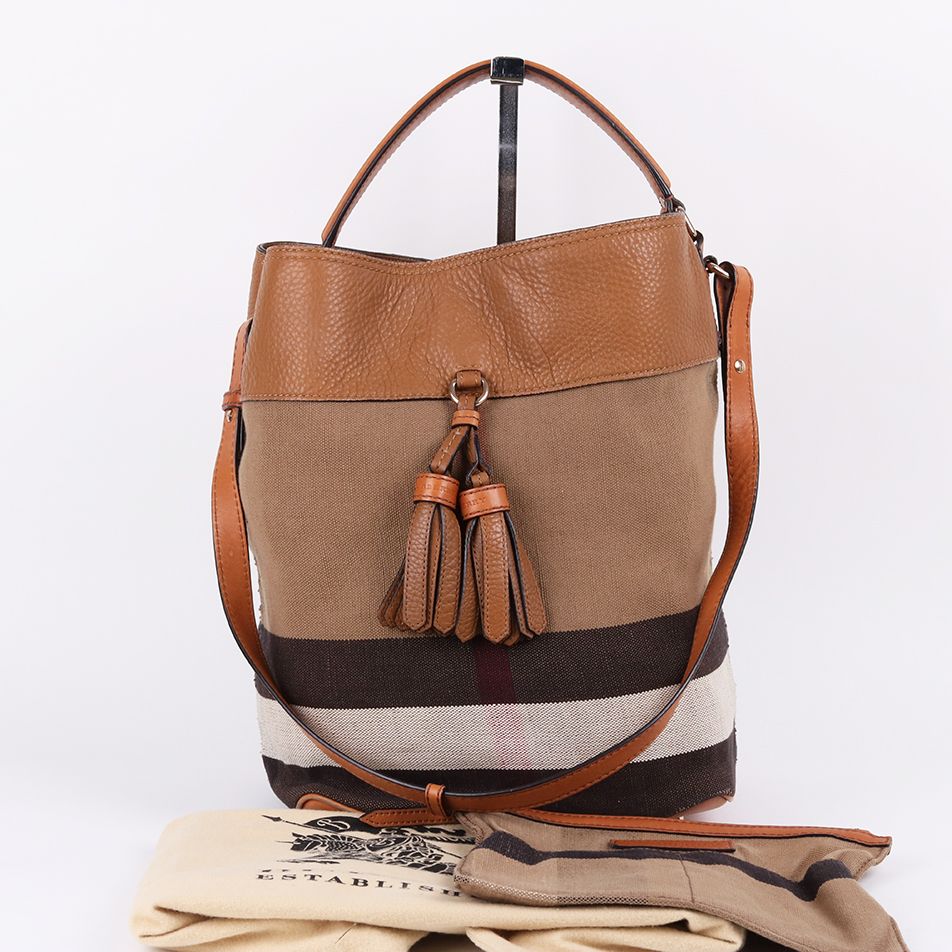 Burberry Brown Tassel Ashby Top Handle Shoulder Bag SKU123