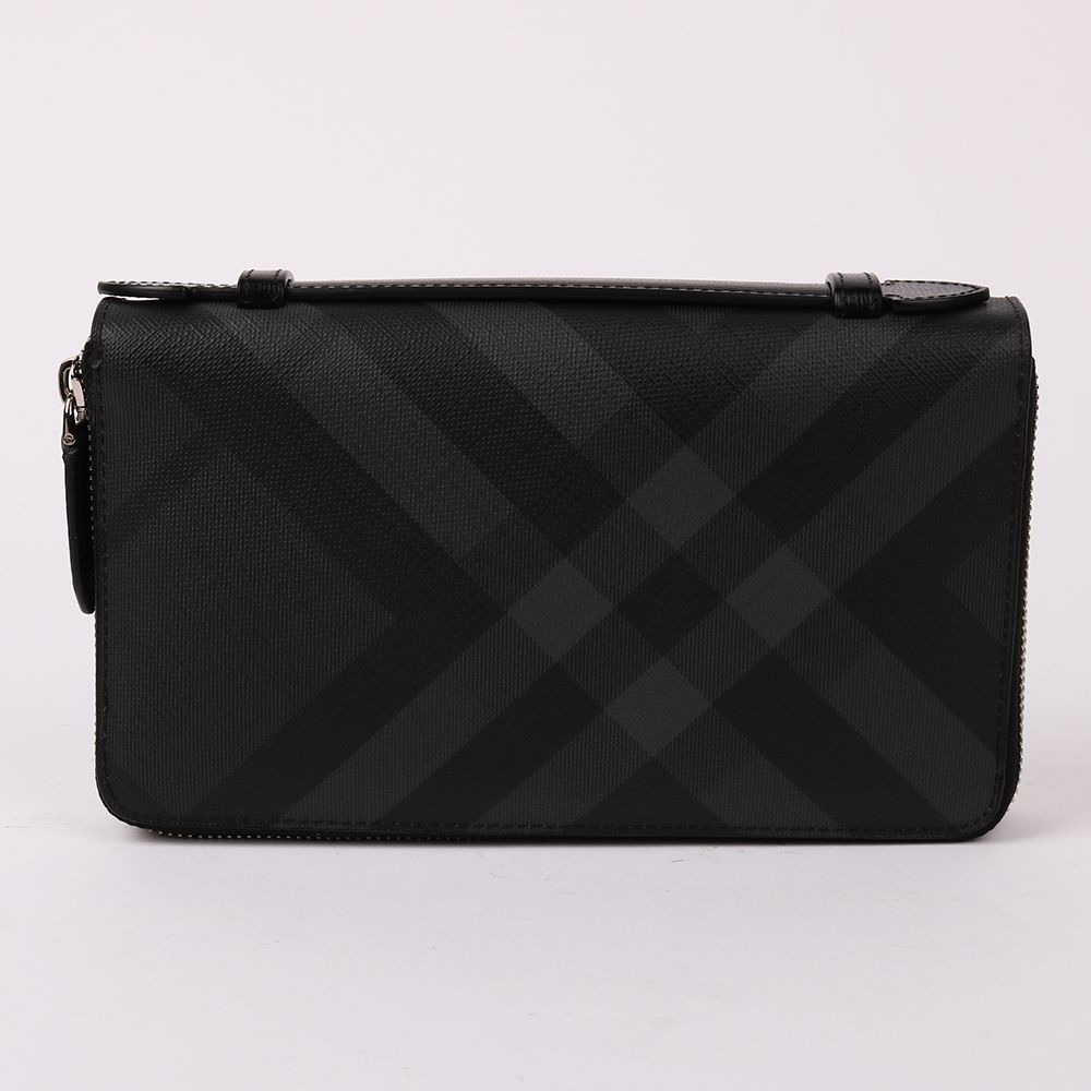 Burberry Black London Check Long Wallet with Clutch Bag - SKU