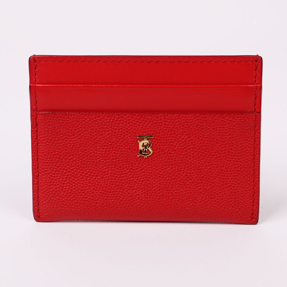 Burberry Red Leather Logo Card Wallet (SKU: New Gold Logo Red Card Wallet)