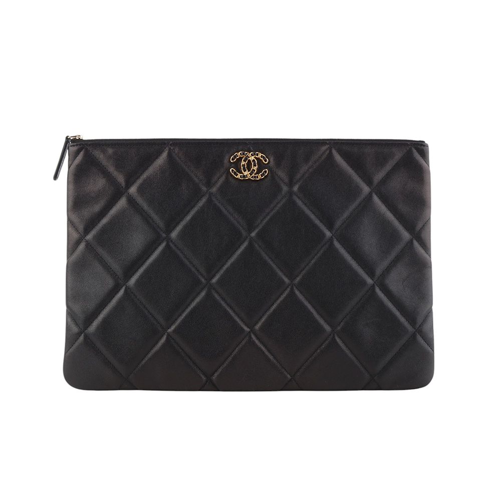 CHANEL Lambskin Pocket Clutch Large 34432-3 AP0952