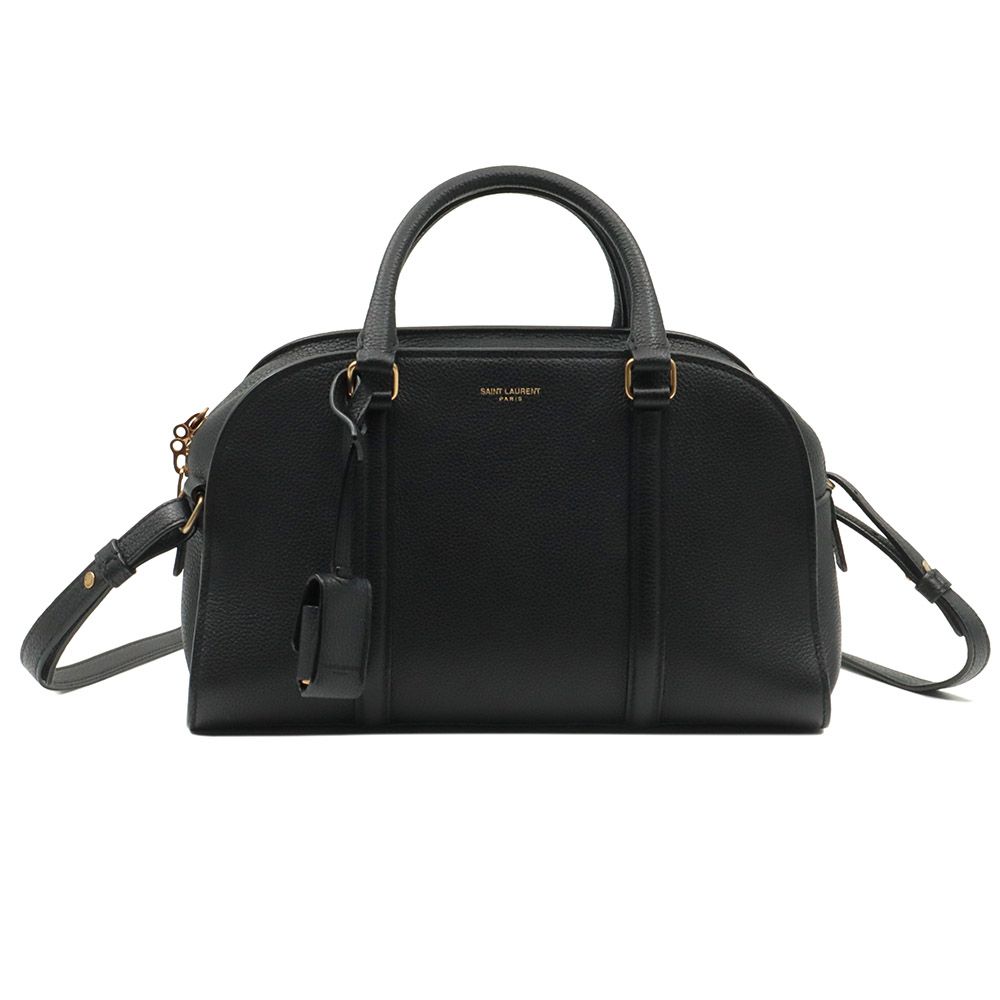 Saint Laurent Black Calfskin Gold Accent Rock Baby Duffel 2WAY / 655008