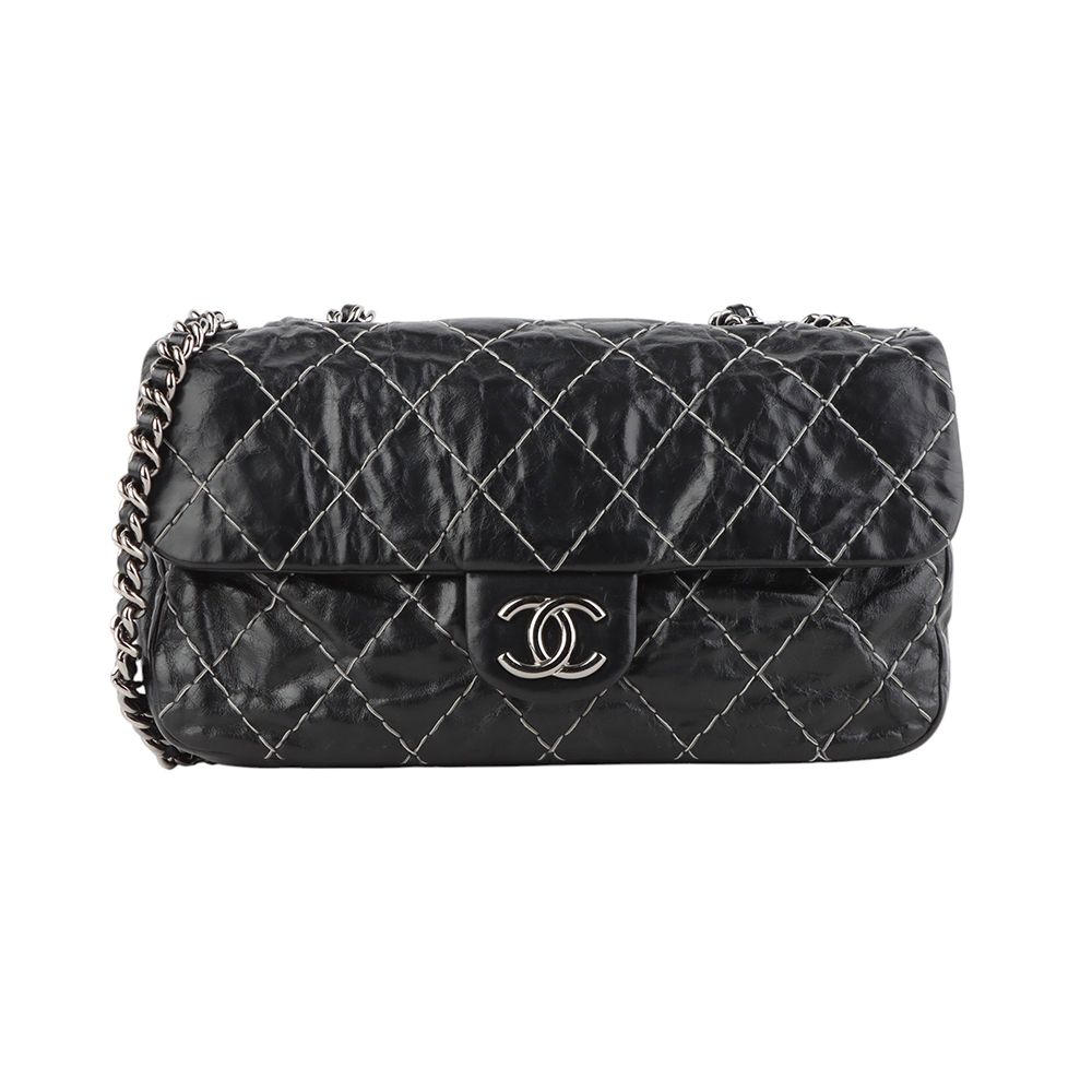 CHANEL Wild Stitch Flap Chain Shoulder Bag 34432-2